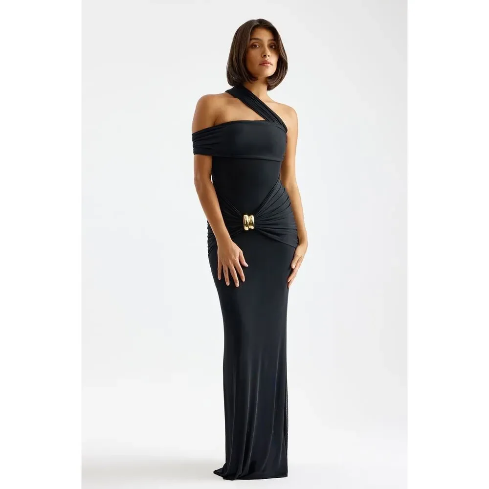 STUDIO LEXI Veda One-Shoulder Column Maxi Dress size S NWT - Picture 4 of 10